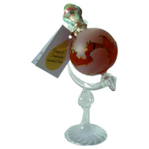 Mappamondo con finiture in oro Grappa di Franciacorta Barricata cl. 10 vol. 42%